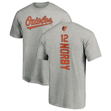 Men's Baltimore Orioles Connor Norby ＃12 Backer T-Shirt Ash