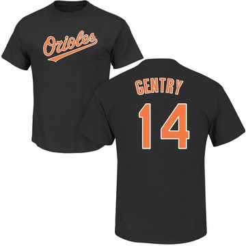 Men's Baltimore Orioles Craig Gentry ＃14 Roster Name & Number T-Shirt - Black