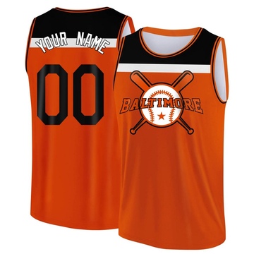 Men's Baltimore Orioles Custom ＃00 Legend Baseball Tank Top - Orange/Black