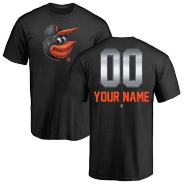 Men's Baltimore Orioles Custom ＃00 Midnight Mascot T-Shirt - Black