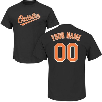 Men's Baltimore Orioles Custom ＃00 Roster Name & Number T-Shirt - Black