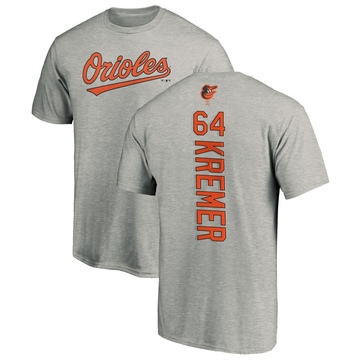 Men's Baltimore Orioles Dean Kremer ＃64 Backer T-Shirt Ash