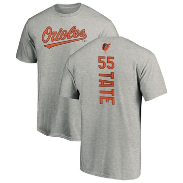 Men's Baltimore Orioles Dillon Tate ＃55 Backer T-Shirt Ash