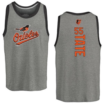 Men's Baltimore Orioles Dillon Tate ＃55 Backer Tank Top Ash