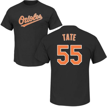 Men's Baltimore Orioles Dillon Tate ＃55 Roster Name & Number T-Shirt - Black