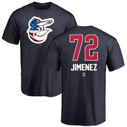 Men's Baltimore Orioles Eloy Jimenez ＃72 Name and Number Banner Wave T-Shirt - Navy