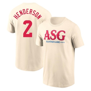 Men's Baltimore Orioles Gunnar Henderson ＃2 Game 2024 All-Star Collection Legend T-Shirt - Cream