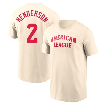 Men's Baltimore Orioles Gunnar Henderson ＃2 Game American League 2024 All-Star Team T-Shirt - Cream