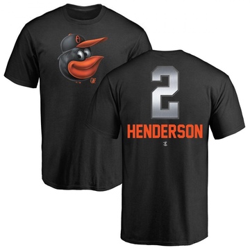 Men's Baltimore Orioles Gunnar Henderson ＃2 Midnight Mascot T-Shirt - Black