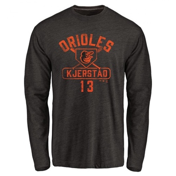 Men's Baltimore Orioles Heston Kjerstad ＃13 Base Runner Long Sleeve T-Shirt - Black