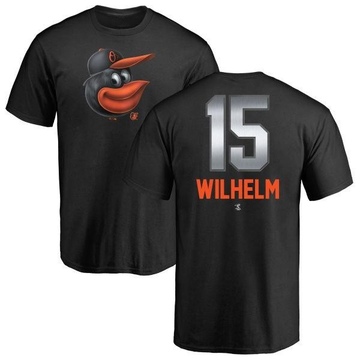 Men's Baltimore Orioles Hoyt Wilhelm ＃15 Midnight Mascot T-Shirt - Black