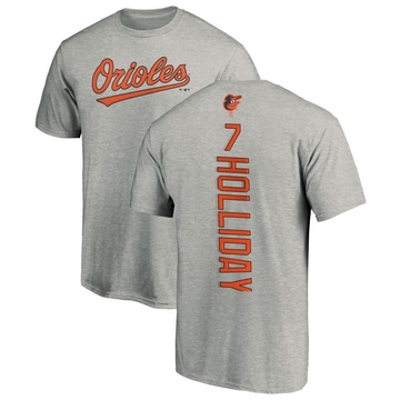 Men's Baltimore Orioles Jackson Holliday ＃7 Backer T-Shirt Ash