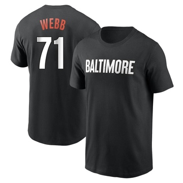 Men's Baltimore Orioles Jacob Webb ＃71 2023 City Connect Name & Number T-Shirt - Black