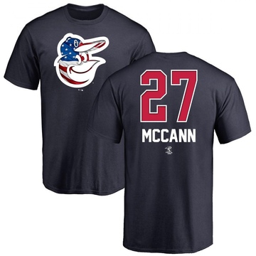 Men's Baltimore Orioles James McCann ＃27 Name and Number Banner Wave T-Shirt - Navy