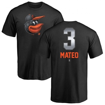 Men's Baltimore Orioles Jorge Mateo ＃3 Midnight Mascot T-Shirt - Black