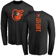 Men's Baltimore Orioles Kaleb Ort ＃51 Backer Long Sleeve T-Shirt - Black