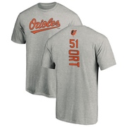 Men's Baltimore Orioles Kaleb Ort ＃51 Backer T-Shirt Ash