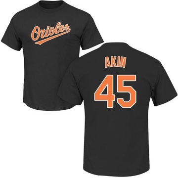 Men's Baltimore Orioles Keegan Akin ＃45 Roster Name & Number T-Shirt - Black