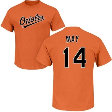 Men's Baltimore Orioles Lee May ＃14 Roster Name & Number T-Shirt - Orange