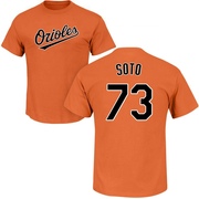 Men's Baltimore Orioles Livan Soto ＃73 Roster Name & Number T-Shirt - Orange