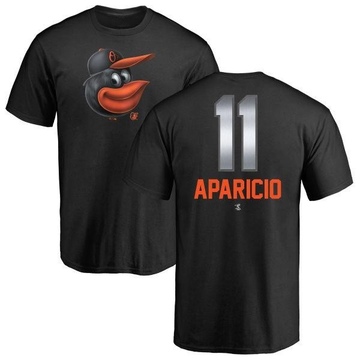 Men's Baltimore Orioles Luis Aparicio ＃11 Midnight Mascot T-Shirt - Black