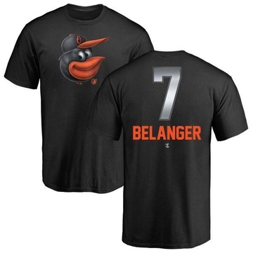 Men's Baltimore Orioles Mark Belanger ＃7 Midnight Mascot T-Shirt - Black