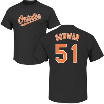 Men's Baltimore Orioles Matt Bowman ＃51 Roster Name & Number T-Shirt - Black