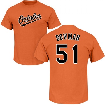 Men's Baltimore Orioles Matt Bowman ＃51 Roster Name & Number T-Shirt - Orange