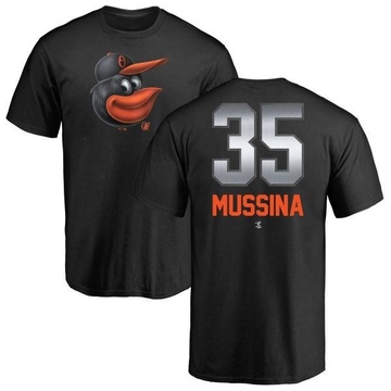 Men's Baltimore Orioles Mike Mussina ＃35 Midnight Mascot T-Shirt - Black