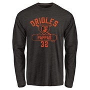 Men's Baltimore Orioles Milt Pappas ＃32 Base Runner Long Sleeve T-Shirt - Black