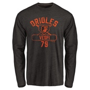 Men's Baltimore Orioles Nick Vespi ＃79 Base Runner Long Sleeve T-Shirt - Black