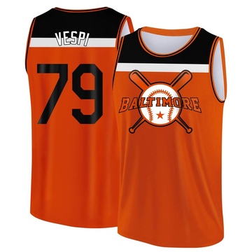 Men's Baltimore Orioles Nick Vespi ＃79 Legend Baseball Tank Top - Orange/Black