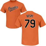 Men's Baltimore Orioles Nick Vespi ＃79 Roster Name & Number T-Shirt - Orange