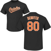 Men's Baltimore Orioles Noah Denoyer ＃80 Roster Name & Number T-Shirt - Black