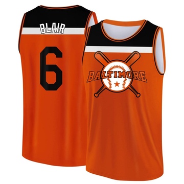 Men's Baltimore Orioles Paul Blair ＃6 Legend Baseball Tank Top - Orange/Black