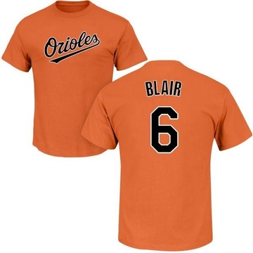 Men's Baltimore Orioles Paul Blair ＃6 Roster Name & Number T-Shirt - Orange