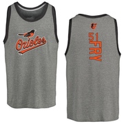 Men's Baltimore Orioles Paul Fry ＃51 Backer Tank Top Ash