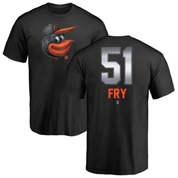 Men's Baltimore Orioles Paul Fry ＃51 Midnight Mascot T-Shirt - Black