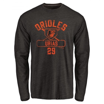 Men's Baltimore Orioles Ramon Urias ＃29 Base Runner Long Sleeve T-Shirt - Black