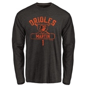 Men's Baltimore Orioles Richie Martin ＃1 Base Runner Long Sleeve T-Shirt - Black