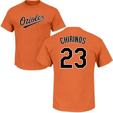 Men's Baltimore Orioles Robinson Chirinos ＃23 Roster Name & Number T-Shirt - Orange