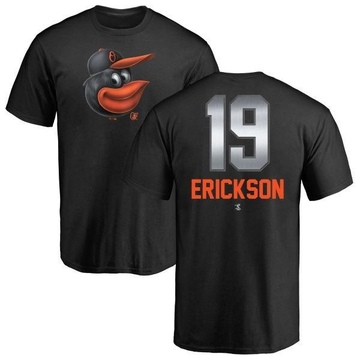 Men's Baltimore Orioles Scott Erickson ＃19 Midnight Mascot T-Shirt - Black