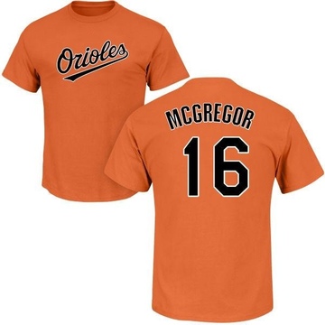 Men's Baltimore Orioles Scott Mcgregor ＃16 Roster Name & Number T-Shirt - Orange