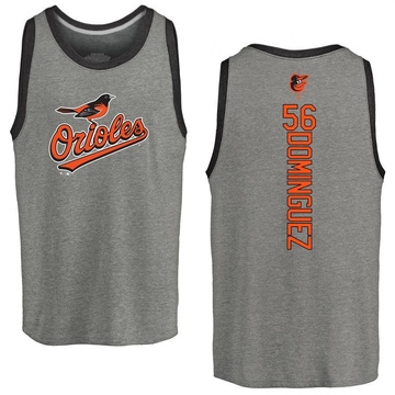 Men's Baltimore Orioles Seranthony Dominguez ＃56 Backer Tank Top Ash