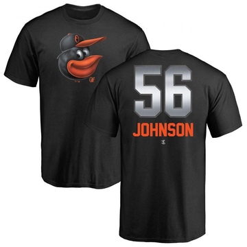 Men's Baltimore Orioles Seth Johnson ＃56 Midnight Mascot T-Shirt - Black