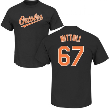 Men's Baltimore Orioles Vinny Nittoli ＃67 Roster Name & Number T-Shirt - Black