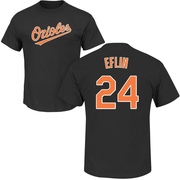 Men's Baltimore Orioles Zach Eflin ＃24 Roster Name & Number T-Shirt - Black