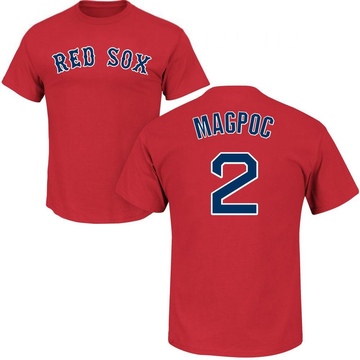 Men's Boston Red Sox Adam Magpoc ＃2 Roster Name & Number T-Shirt - Scarlet