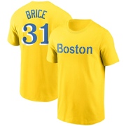 Men's Boston Red Sox Austin Brice ＃31 City Connect Name & Number T-Shirt - Gold