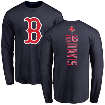 Men's Boston Red Sox Austin Davis ＃56 Backer Long Sleeve T-Shirt - Navy